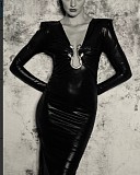 SUPER WHOLESALE | V-Neck Snake Accent Long-Sleeve PU Leather Bodycon Dress – New Autumn/Winter Dress