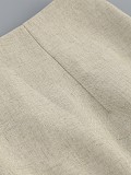 SUPER WHOLESALE |   Hollow-Out Long-Sleeve Top and Asymmetrical Tie Skirt Two-Piece Set