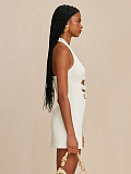 SUPER WHOLESALE |Sexy Cut-Out Backless Halter Dress with Metal Accents – Elegant Mini Dress