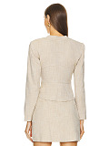 SUPER WHOLESALE |   Hollow-Out Long-Sleeve Top and Asymmetrical Tie Skirt Two-Piece Set