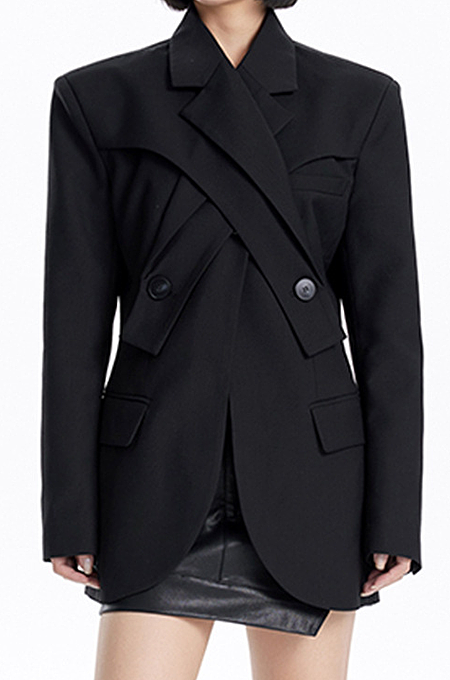 SUPER WHOLESALE |Cross-Neck Blazer