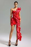 SUPER WHOLESALE | One-Shoulder Bodycon Dress with Ruffle Hem