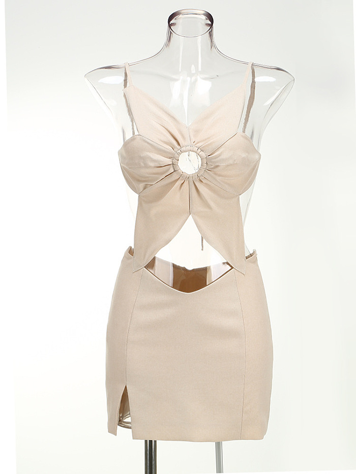 SUPER WHOLESALE | 3D Floral Design Sexy Cut-Out Crop Top Dress – Formal Gown