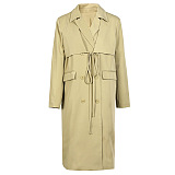 SUPER WHOLESALE | Faux Two-Piece Tie-Waist Over-the-Knee Long Coat