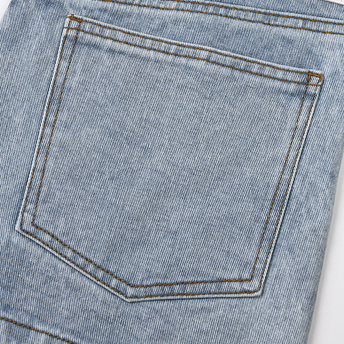 SUPER WHOLESALE | Color Block Patchwork Denim Capri Pants