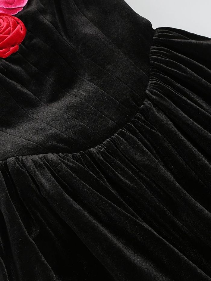 SUPER WHOLESALE | Strapless Color Block Dress with Floral Accents