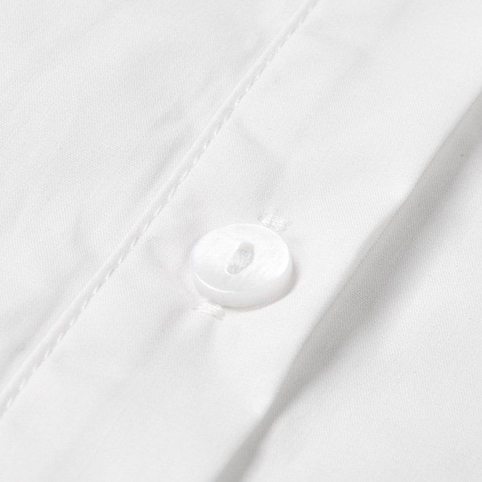 SUPER WHOLESALE | Double Collar Patchwork White Shirt