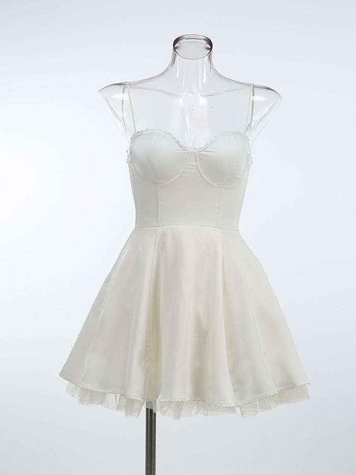 SUPER WHOLESALE | Spaghetti Strap Strapless Puffy Dress