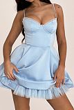 SUPER WHOLESALE | Spaghetti Strap Strapless Puffy Dress