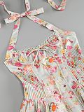 SUPER WHOLESALE |Halter Neck Floral Maxi Dress