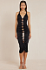 SUPER WHOLESALE | V-Neck Backless Spaghetti Strap Dress with Metal Accents – Ruched Bodycon Dress