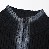 SUPER WHOLESALE | Ribbed Knit Zip-Up Sweater