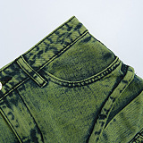 SUPER WHOLESALE | Patchwork Denim Midi Skirt