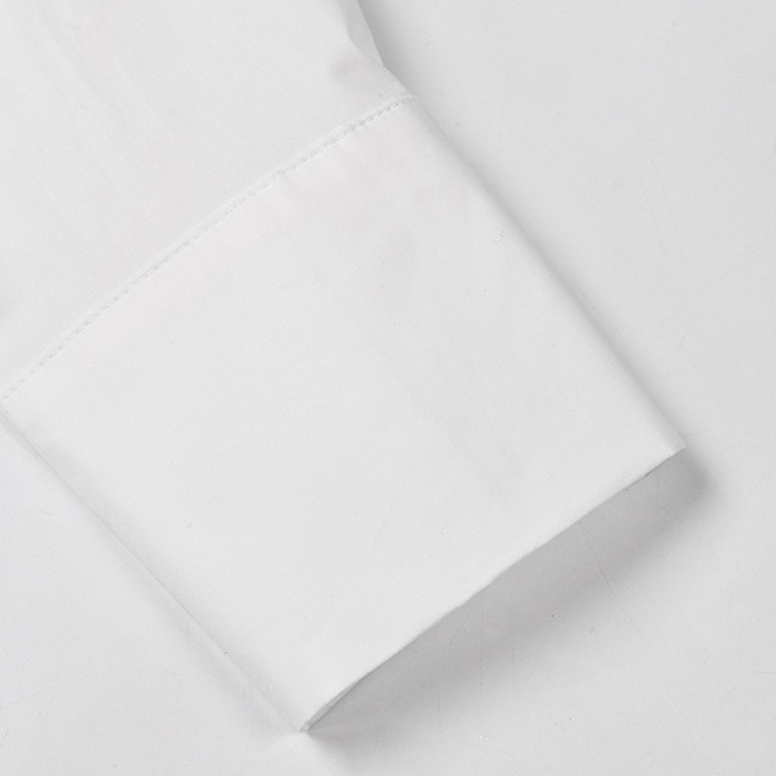 SUPER WHOLESALE | Double Collar Patchwork White Shirt