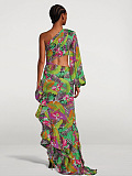 SUPER WHOLESALE | One-Shoulder Asymmetrical Ruffle Dress – Elegant Vacation Dress