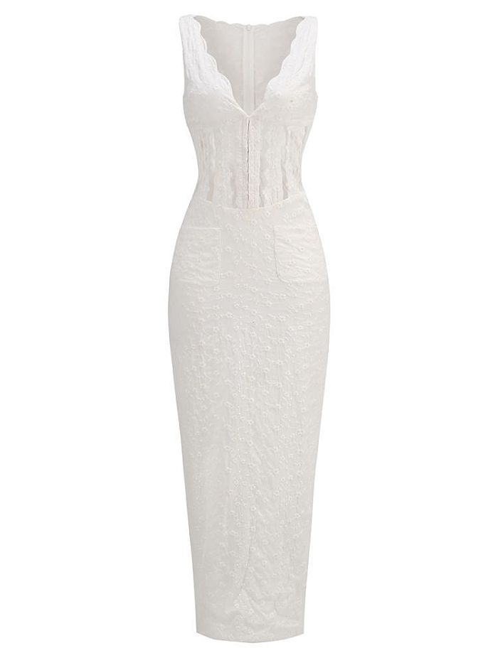 SUPER WHOLESALE | Deep V-Neck Cut-Out Dress