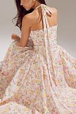 SUPER WHOLESALE |Halter Neck Floral Maxi Dress