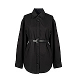 SUPER WHOLESALE |Waist-Cinching Long-Sleeve Shirt