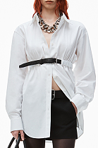 SUPER WHOLESALE |Waist-Cinching Long-Sleeve Shirt