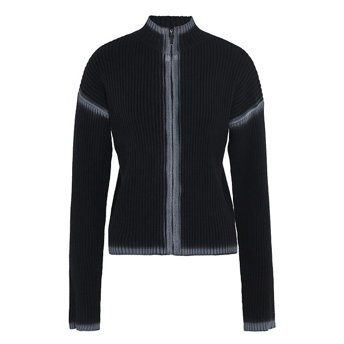 SUPER WHOLESALE | Ribbed Knit Zip-Up Sweater
