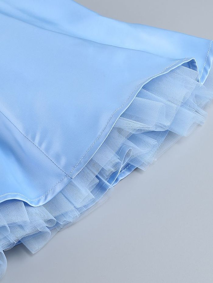 SUPER WHOLESALE | Spaghetti Strap Strapless Puffy Dress