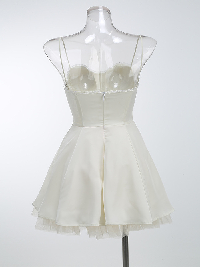 SUPER WHOLESALE | Spaghetti Strap Strapless Puffy Dress