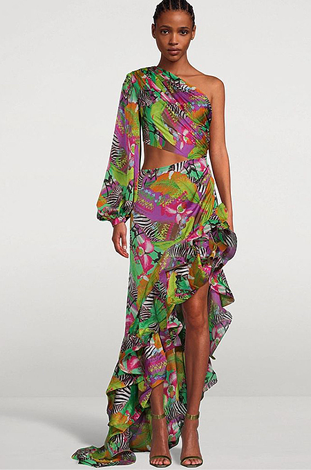 SUPER WHOLESALE | One-Shoulder Asymmetrical Ruffle Dress – Elegant Vacation Dress