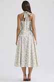 SUPER WHOLESALE |Halter Neck Floral Maxi Dress