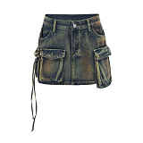 SUPER WHOLESALE | Tie-Dye High-Waisted Multi-Pocket Midi Skirt