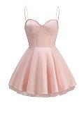 SUPER WHOLESALE | Spaghetti Strap Strapless Puffy Dress