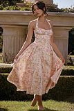 SUPER WHOLESALE |Halter Neck Floral Maxi Dress