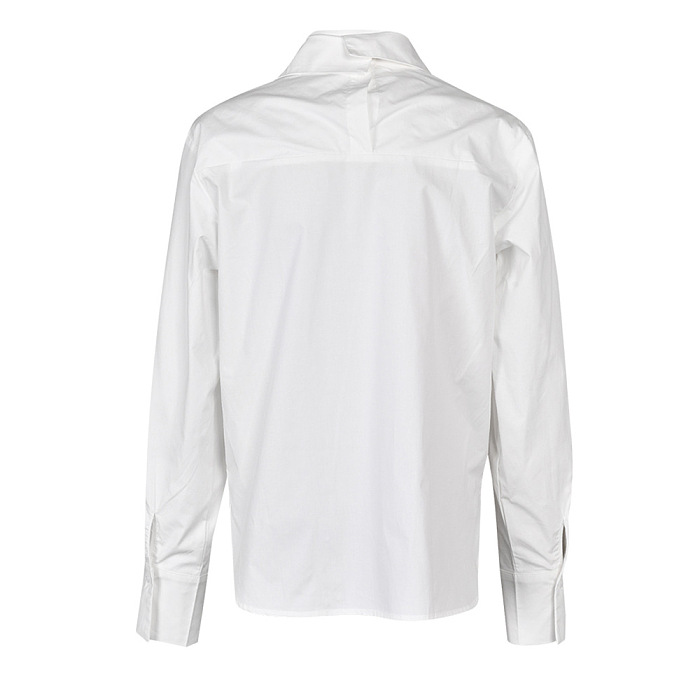 SUPER WHOLESALE | Double Collar Patchwork White Shirt