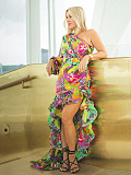 SUPER WHOLESALE | One-Shoulder Asymmetrical Ruffle Dress – Elegant Vacation Dress
