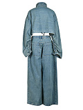 SUPER WHOLESALE |Heavy-Duty Denim Jacket Two-Piece Set
