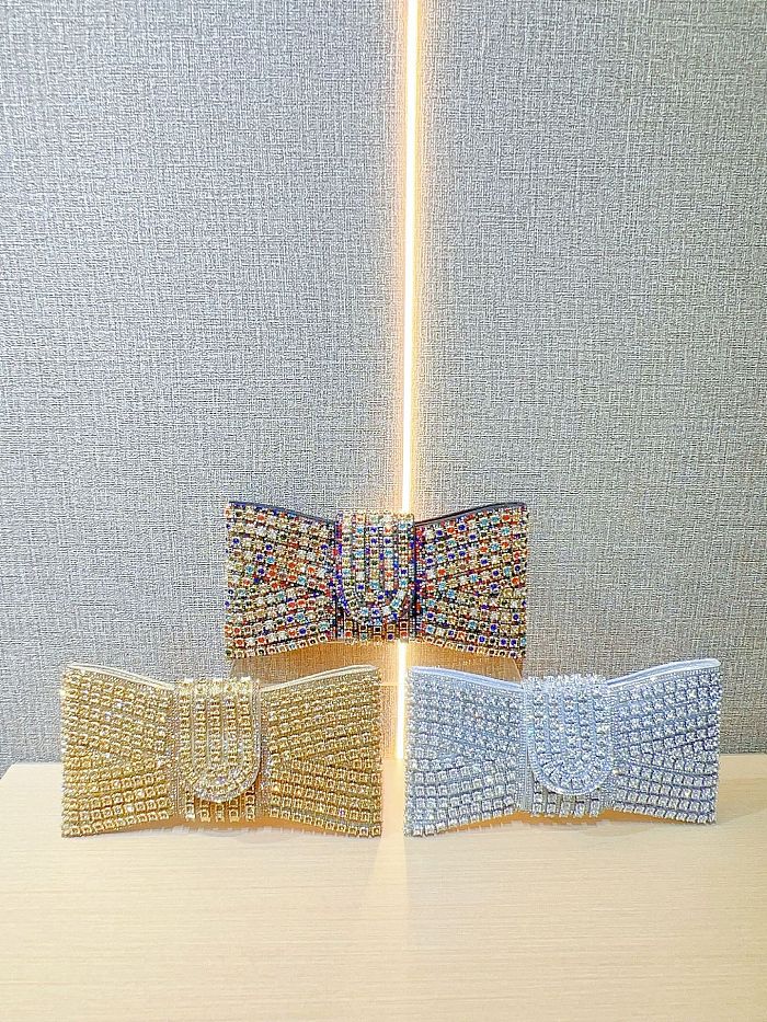 SUPER WHOLESALE|  Bowknot-Shaped Rhinestone Handbag