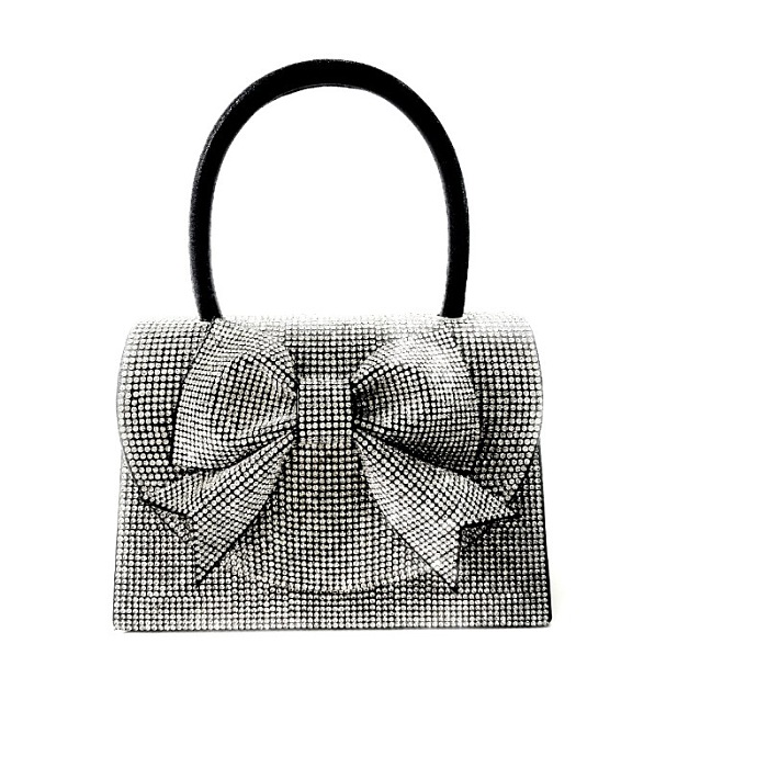 SUPER WHOLESALE|  Bowknot Rhinestone Decorated Handbag