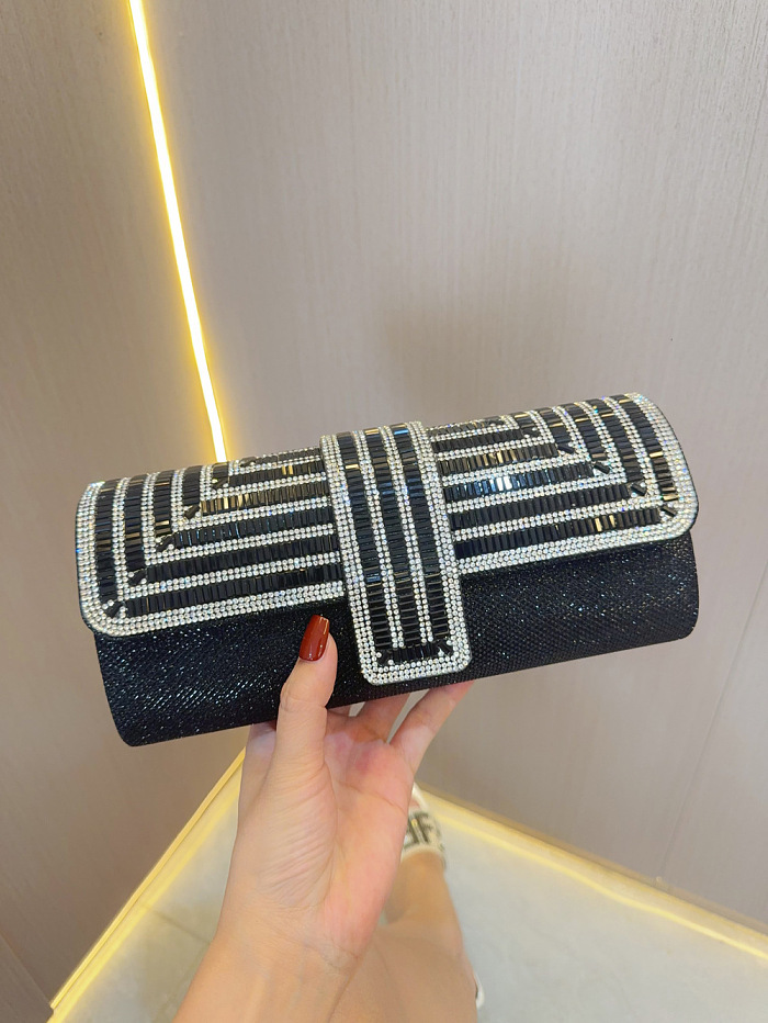 SUPER WHOLESALE|  Crystal Double-Handle Clutch Bag