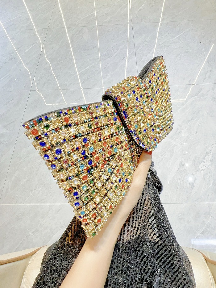 SUPER WHOLESALE|  Bowknot-Shaped Rhinestone Handbag