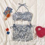 SUPER WHOLESALE | Sequins Fringe Swimwear