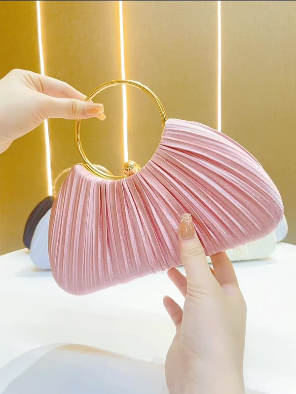 SUPER WHOLESALE|  Shell-Shaped Textured Fabric Handbag