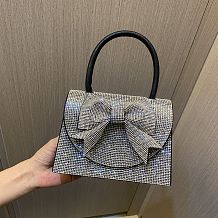 SUPER WHOLESALE|  Bowknot Rhinestone Decorated Handbag