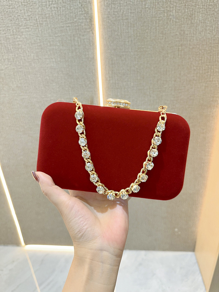 SUPER WHOLESALE|  Clasp Rhinestone Handbag