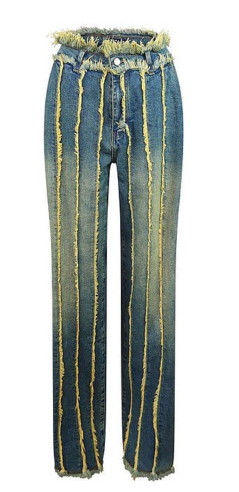SUPER WHOLESALE | Layered Patchwork Washed Stretch Denim Jeans