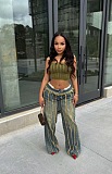 SUPER WHOLESALE | Layered Patchwork Washed Stretch Denim Jeans