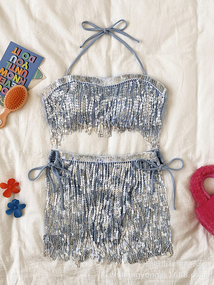 SUPER WHOLESALE | Sequins Fringe Swimwear