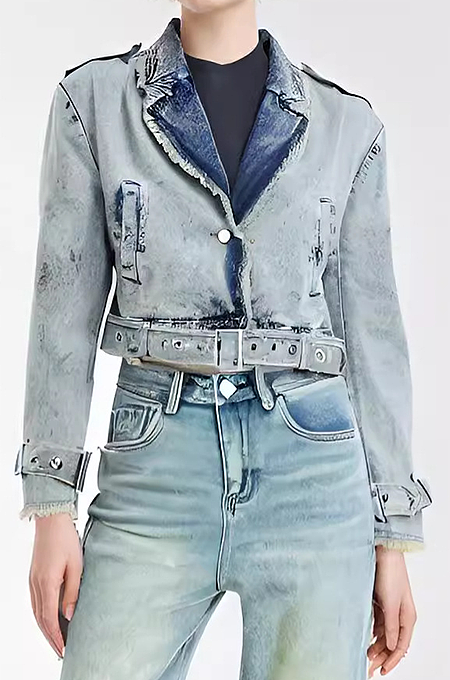 SUPER WHOLESALE | Vintage Washed Denim Jacket