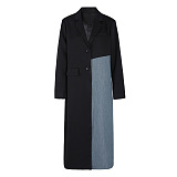 SUPER WHOLESALE | Blazer Collar Long Coat