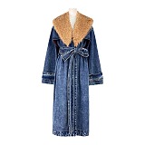 SUPER WHOLESALE | Detachable Fur Collar Over-Knee Coat