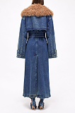 SUPER WHOLESALE | Detachable Fur Collar Over-Knee Coat