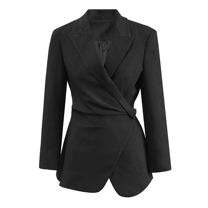 SUPER WHOLESALE | Waist-Cinching Blazer With Split Skirt
